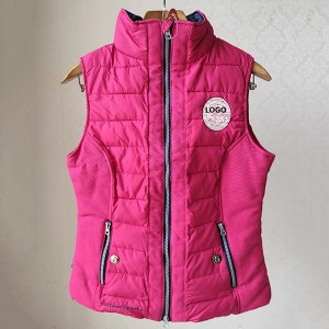 The Different Fabric Stitching Padded Vest For Ladies