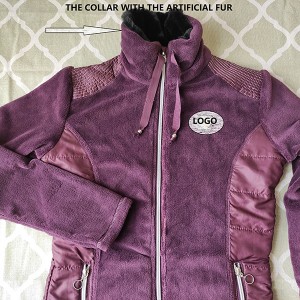 The Different Fabric Stitching Jacket For Ladies